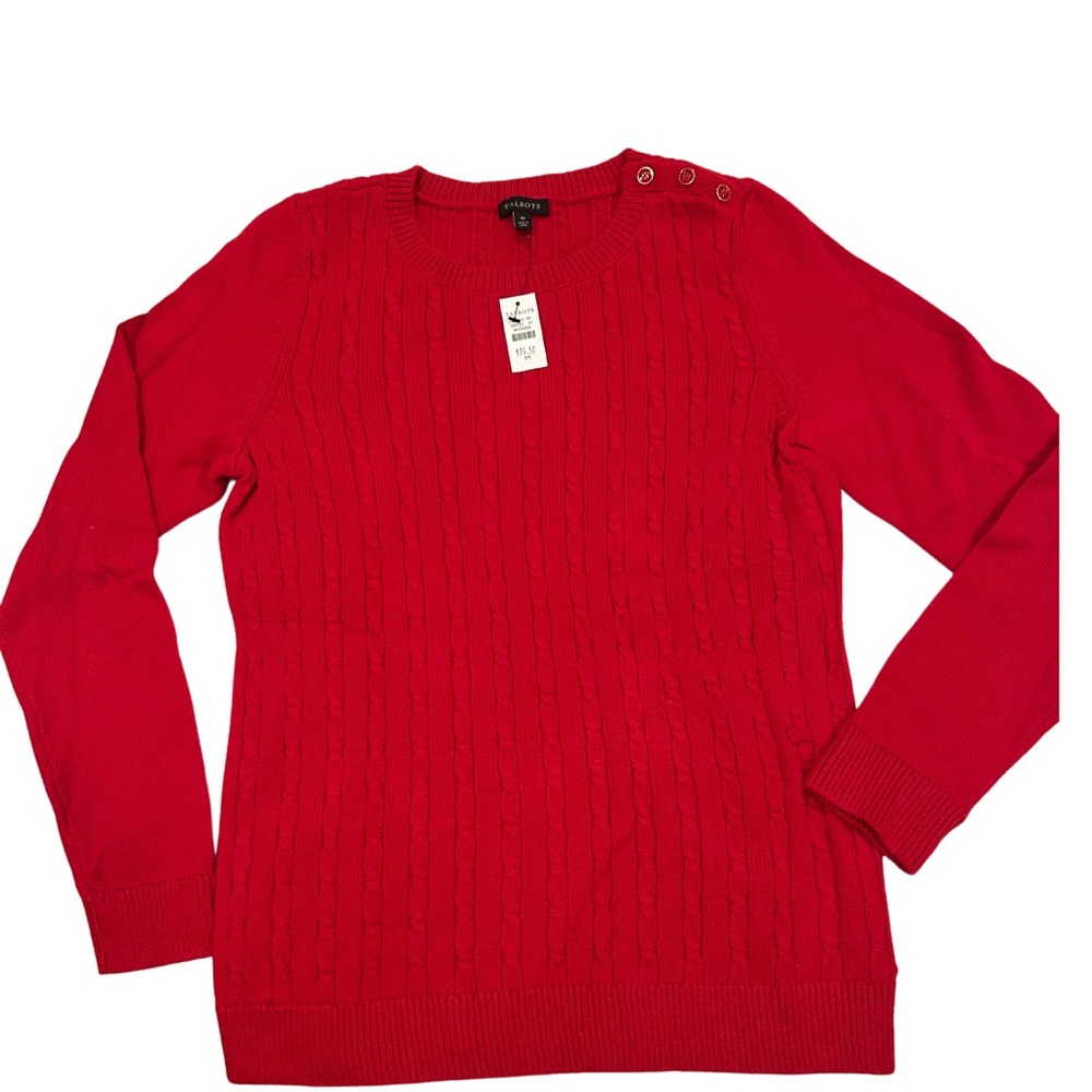 Talbots Red Cable Knit Sweater - with tags!